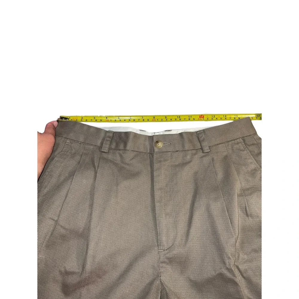 Claiborne Tweed Design Dark‎ Khaki Pants Men's Size 34 x 30 Business Casual